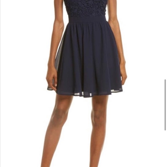 Navy blue skater dress size M - Picture 4 of 5